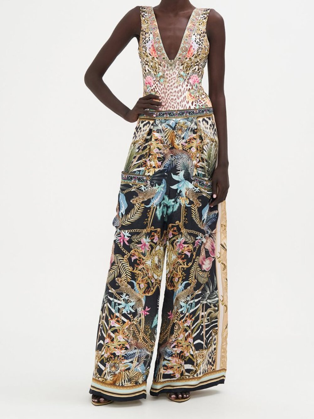 NWT Camilla Silk Wide Leg Pocket Trouser Child Of The Wild S $599 - Picture 3 of 8